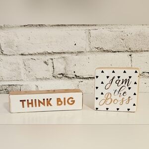 Office Envy Desk Paper Weight Set Think Big I Am the Boss Decor